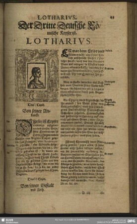 Der Dritte Deutsche Römische Keyser ist. Lotharius