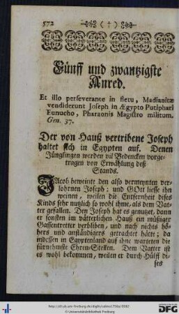 Fünff und zwantzigste Anred.