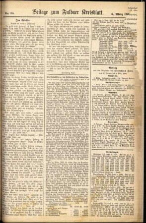 Zweite Ausgabe vom Samstag, den 06. März 1880.