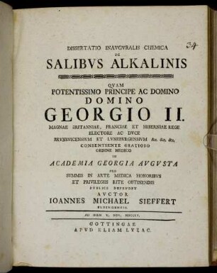 Dissertatio Inauguralis Chemica De Salibus Alkalinis