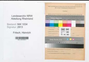Entnazifizierung Heinrich Fritsch , geb. 10.03.1912 (Oberfeldwebel)
