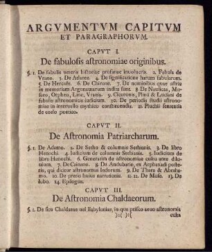 Argumentum Capitum Et Paragraphorum.