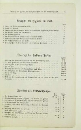 [Übersicht der Figuren, der farbigen Tafeln und des Bilderanhanges]