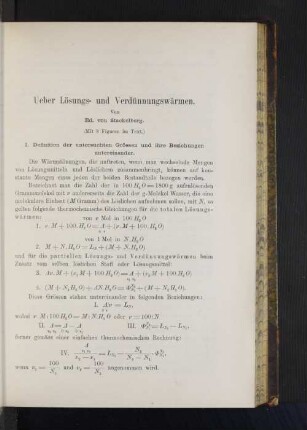 Ueber Lösungs- und Verdünnungswärmen