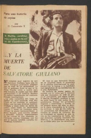 ... y la muerte de Salvatore Giuliano : Para una historia de espías