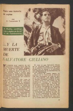 ... y la muerte de Salvatore Giuliano : Para una historia de espías