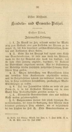 Elfter Abschnitt. Handels- und Gewerbe-Polizei