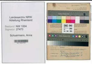 Entnazifizierung Anna Schuermann , geb. 02.01.1899 ()