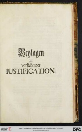 Beylagen zu vorstehender Iustification