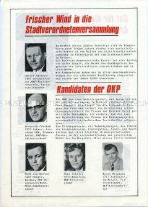 Wahlflugblatt der DKP zur Stadtverordnetenwahl in Bremerhaven