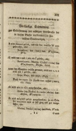 Vorläufige Erinnerung zur Erleichterung der richtigen Aussprache der...spanischen Benennungen.