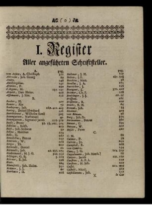 I. Register aller angeführten Schriftsteller