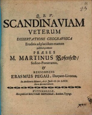 De Scandinavia Veterum dissertatione geographia