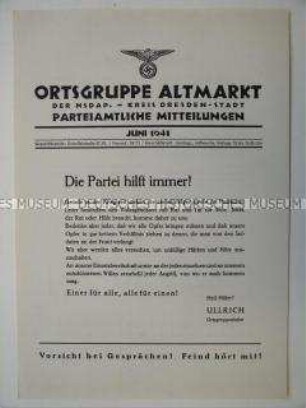 Mitteilungsblatt der NSDAP-Ortsgruppe Dresden-Altmarkt