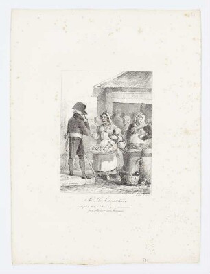 Marktdame und Kommissar, aus: "Lithographisches Album"