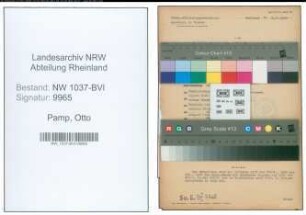 Entnazifizierung Otto Pamp , geb. 12.03.1893 (Postsekretaer)
