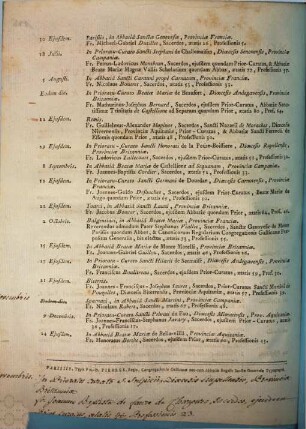 Nomina et cognomina Canonicarum Regularium Congregations Gallicanae qui obierunt anno .... 1779