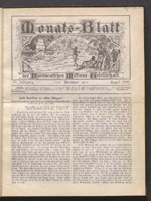 70. Jahrgang. Bremen. August 1909