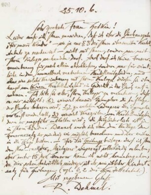 Brief an Clara Zetkin, Redakteurin der Gleichheit