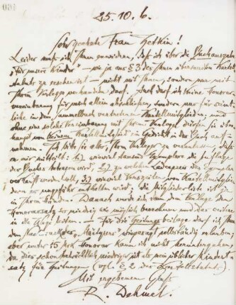 Brief an Clara Zetkin, Redakteurin der Gleichheit