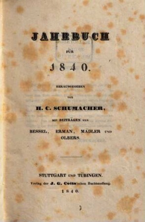 Jahrbuch : für .... 1840
