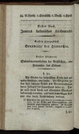 Erstes Buch. Inneres katholisches Kirchenrecht.