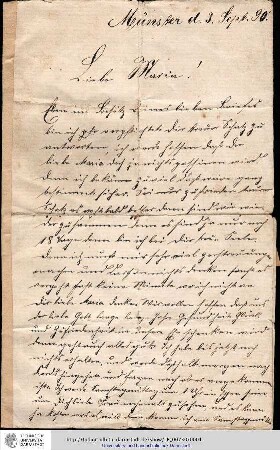 Einzelbrief vom Schultz, Edmund an n., Maria