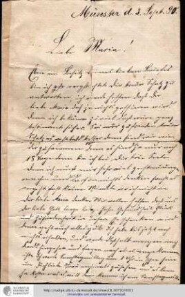 Einzelbrief vom Schultz, Edmund an n., Maria