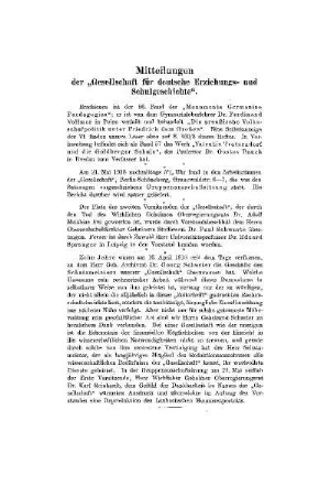 Mitteilungen der Gesellschaft für deutsche Erziehungs- und Schulgeschichte