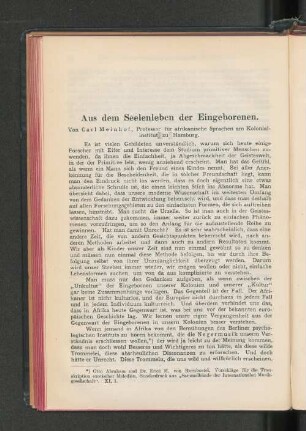 Aus dem Seelenleben der Eingeborenen.