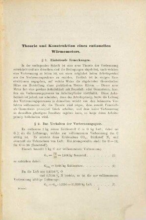 Theorie und Konstruktion eines rationellen Wärmemotors zum Ersatz der Dampfmaschinen und der heute bekannten Verbrennungsmotoren