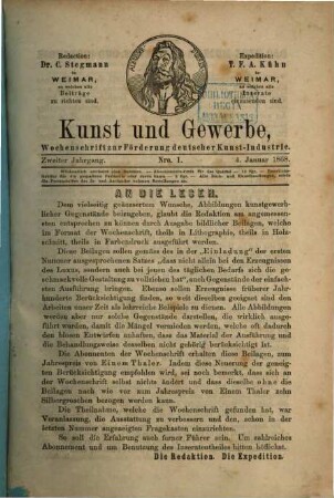 Kunst und Gewerbe : Zeitschrift zur Förderung deutscher Kunst-Industrie. 2. 1868