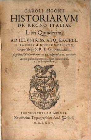 Historiarum de regno Italiae libri quindecim