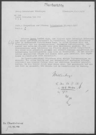 Feldstetten: Inspektionsbericht 1957