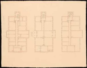 Schloss Neuhaus: Grundriss Keller-, Erd- und Obergeschoss