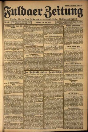 Ausgabe vom Samstag, den 23. Juli 1927.
