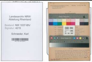 Entnazifizierung Karl Schraeder , geb. 06.10.1901 (Verw.Beamter)