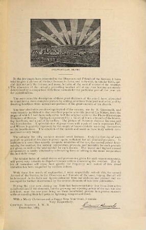 The seasons in Iowa and a calendar for 1884