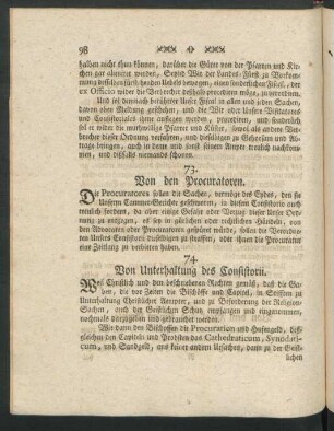 73. Von den Procuratoren.