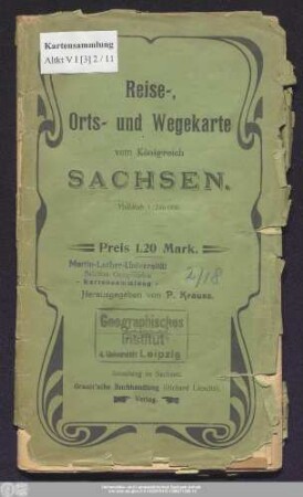 Reise-, Orts- und Wegekarte vom Kgr. Sachsen