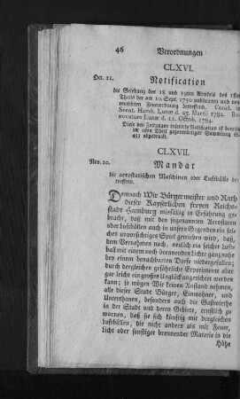 CLXVI. Notification