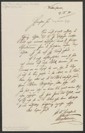 [Brief von August Trinius an Wilhelm Oncken vom 17.10.1895]