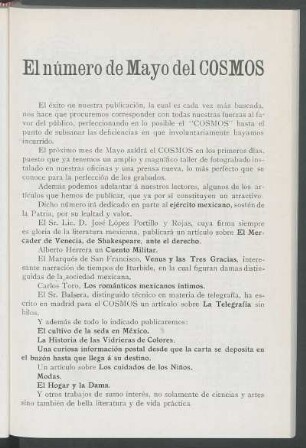 El número de Mayo de COSMOS