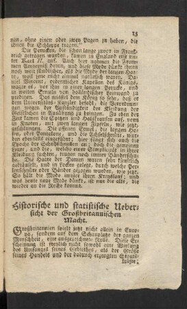 Historische und statistische Uebersicht der Großbritannischen Macht