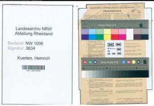 Entnazifizierung Heinrich Kuerten , geb. 06.12.1907 (Zollsekretaer)