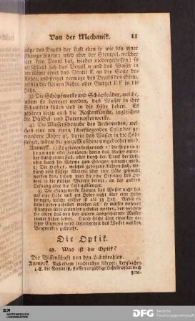 Von der Optik.