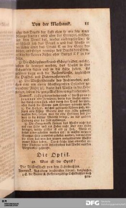 Von der Optik.
