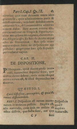 Cap. II. De Dispositione.