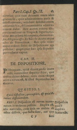 Cap. II. De Dispositione.