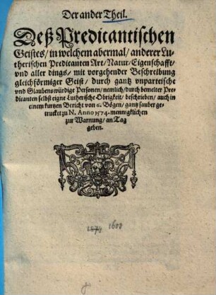 Predicanten Geist, 2.
